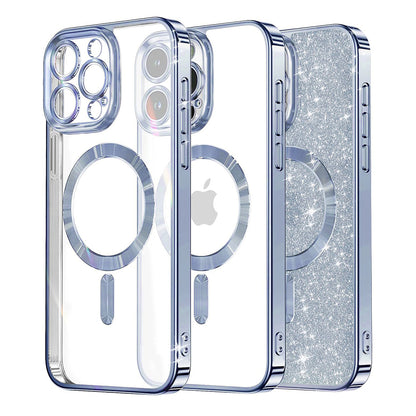 Husa MagSafe pentru Apple iPhone 16 Pro Max, Techsuit, Luxury Glitter, Bleu