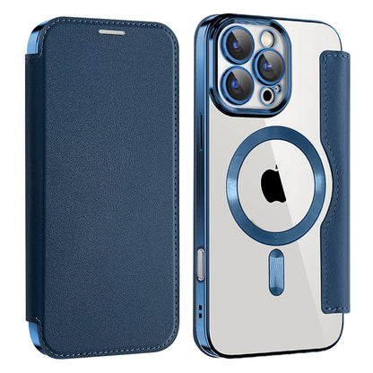 Husa MagSafe pentru Apple iPhone 16 Pro Max, Techsuit, SmartMag Book, Albastra