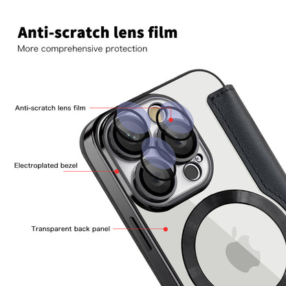 Husa MagSafe pentru Apple iPhone 16 Pro Max, Techsuit, SmartMag Book, Neagra