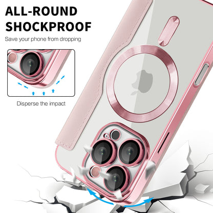 Husa MagSafe pentru Apple iPhone 16 Pro Max, Techsuit, SmartMag Book, Roz