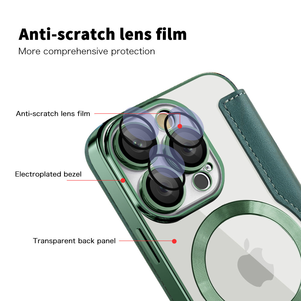 Husa MagSafe pentru Apple iPhone 16 Pro Max, Techsuit, SmartMag Book, Verde