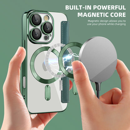 Husa MagSafe pentru Apple iPhone 16 Pro Max, Techsuit, SmartMag Book, Verde