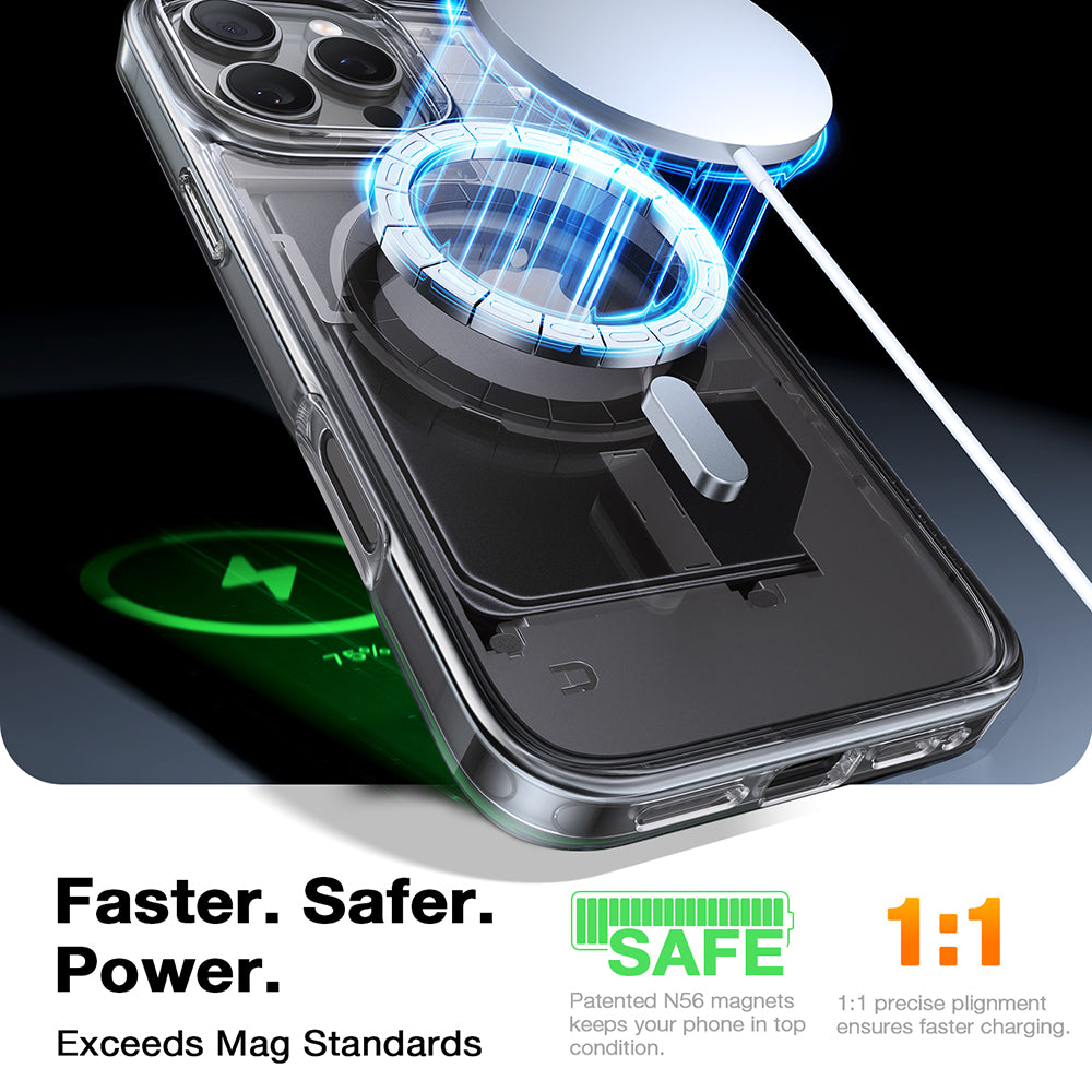 Husa MagSafe pentru Apple iPhone 16 Pro Max, Torras, Diamond, Transparenta