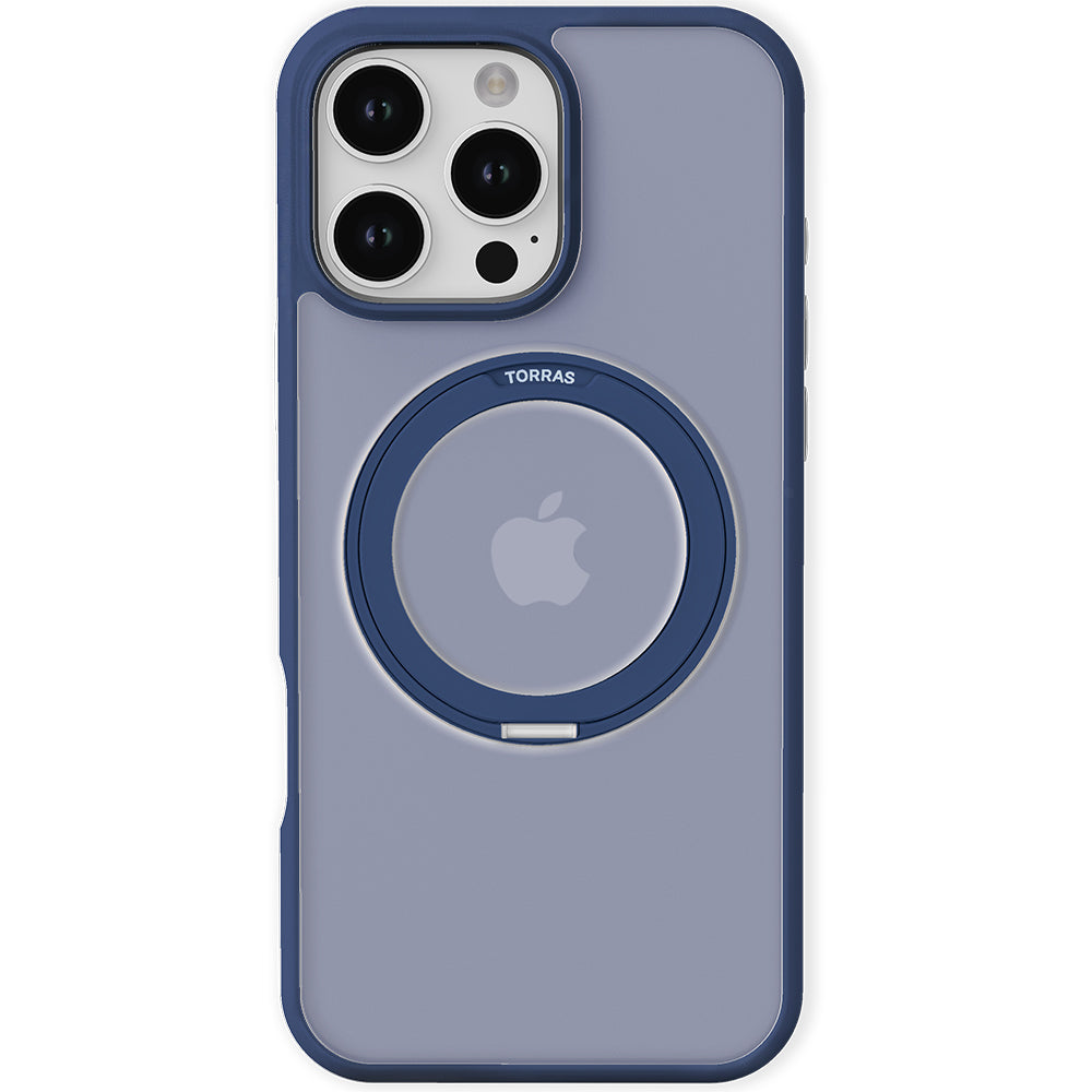 Husa MagSafe pentru Apple iPhone 16 Pro Max, Torras, Ostand Pro, Bleumarin