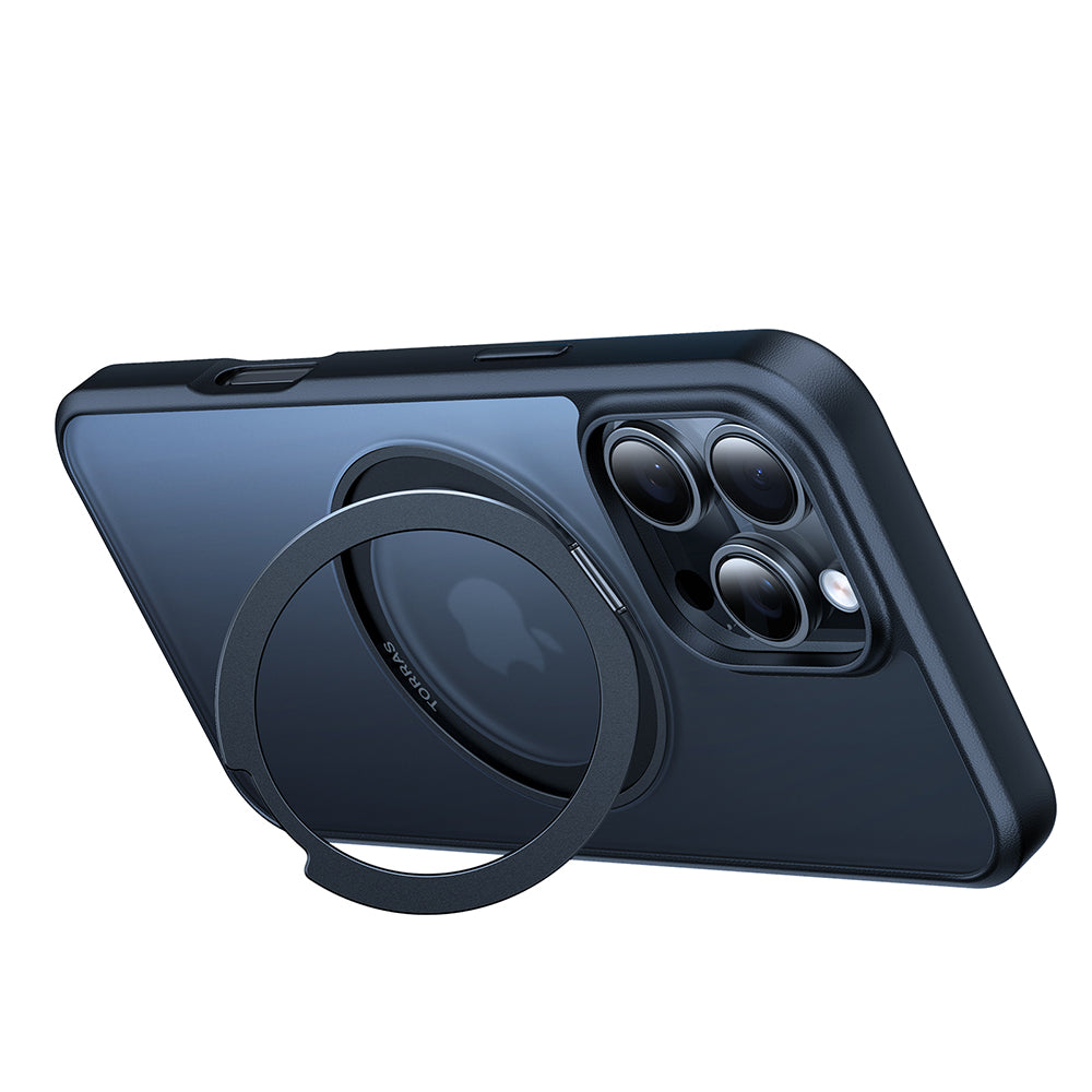 Husa MagSafe pentru Apple iPhone 16 Pro Max, Torras, Ostand Pro, Neagra