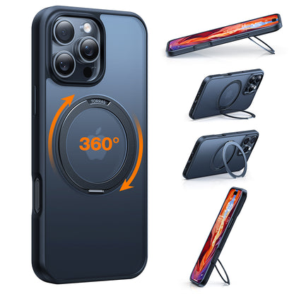 Husa MagSafe pentru Apple iPhone 16 Pro Max, Torras, Ostand Pro, Neagra