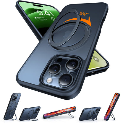 Husa MagSafe pentru Apple iPhone 16 Pro Max, Torras, Ostand Pro, Neagra