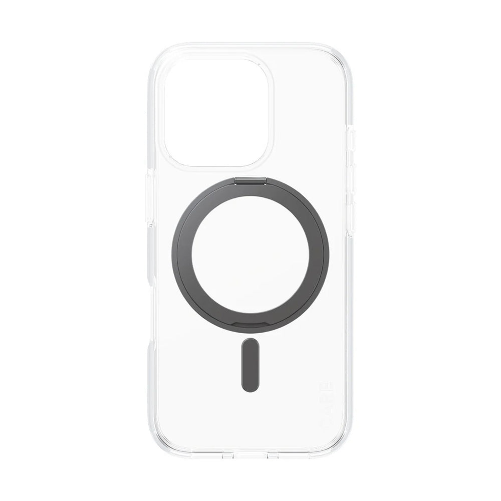 Husa MagSafe pentru Apple iPhone 16 Pro, PanzerGlass, Care Feature Kickstand, Transparenta Neagra