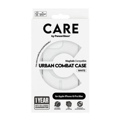 Husa MagSafe pentru Apple iPhone 16 Pro, PanzerGlass, Care Urban Combat, Transparenta Alba