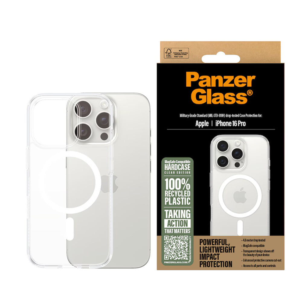 Husa MagSafe pentru Apple iPhone 16 Pro, PanzerGlass, HardCase, Transparenta Alba