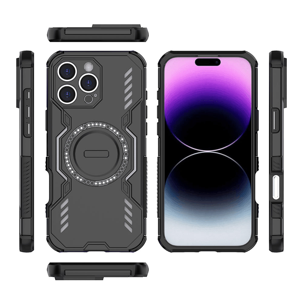 Husa MagSafe pentru Apple iPhone 16 Pro, Techsuit, ArmorMag, Neagra