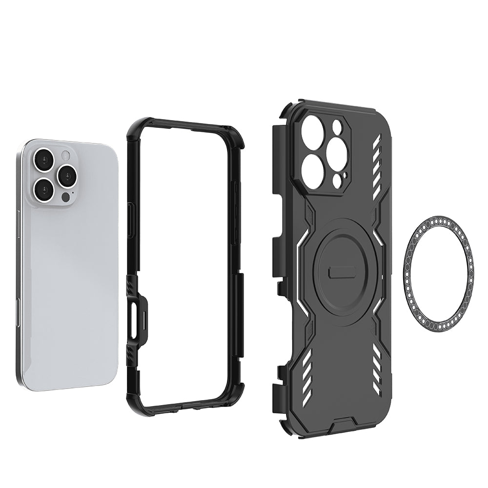 Husa MagSafe pentru Apple iPhone 16 Pro, Techsuit, ArmorMag, Neagra