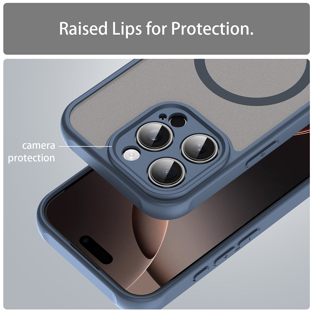 Husa MagSafe pentru Apple iPhone 16 Pro, Techsuit, HaloFrost II, Bleumarin