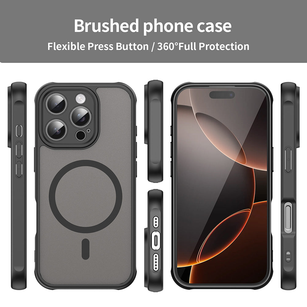 Husa MagSafe pentru Apple iPhone 16 Pro, Techsuit, HaloFrost II, Neagra