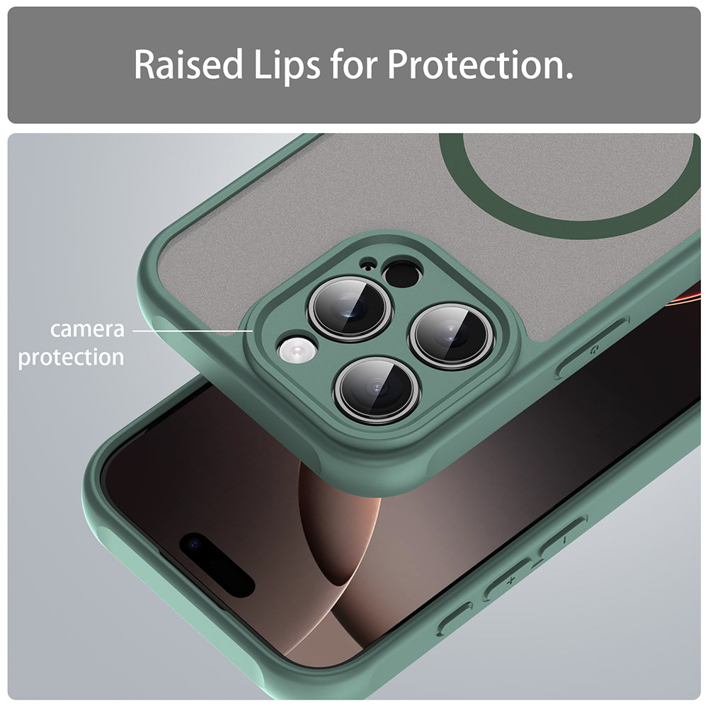 Husa MagSafe pentru Apple iPhone 16 Pro, Techsuit, HaloFrost II, Verde