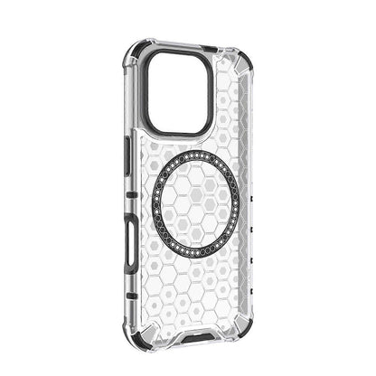 Husa MagSafe pentru Apple iPhone 16 Pro, Techsuit, HoneyComb Shield, Alba
