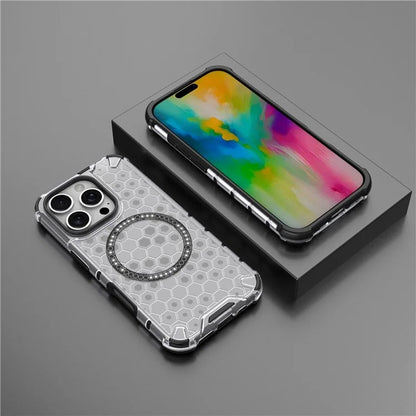 Husa MagSafe pentru Apple iPhone 16 Pro, Techsuit, HoneyComb Shield, Alba