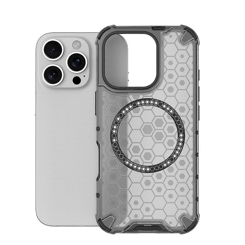 Husa MagSafe pentru Apple iPhone 16 Pro, Techsuit, HoneyComb Shield, Neagra