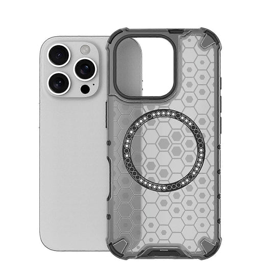 Husa MagSafe pentru Apple iPhone 16 Pro, Techsuit, HoneyComb Shield, Neagra