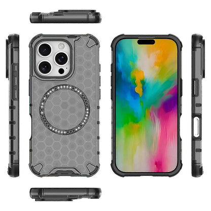 Husa MagSafe pentru Apple iPhone 16 Pro, Techsuit, HoneyComb Shield, Neagra