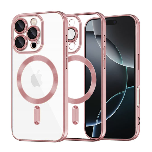 Husa MagSafe pentru Apple iPhone 16 Pro, Techsuit, Luxury Crystal, Roz