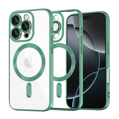 Husa MagSafe pentru Apple iPhone 16 Pro, Techsuit, Luxury Crystal, Verde Deschis