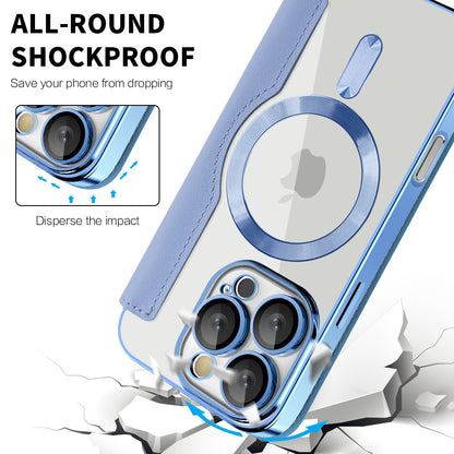 Husa MagSafe pentru Apple iPhone 16 Pro, Techsuit, SmartMag Book, Bleu