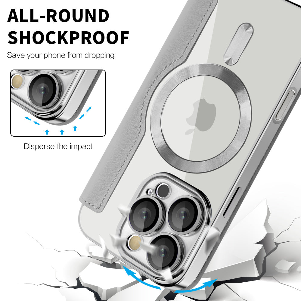 Husa MagSafe pentru Apple iPhone 16 Pro, Techsuit, SmartMag Book, Gri
