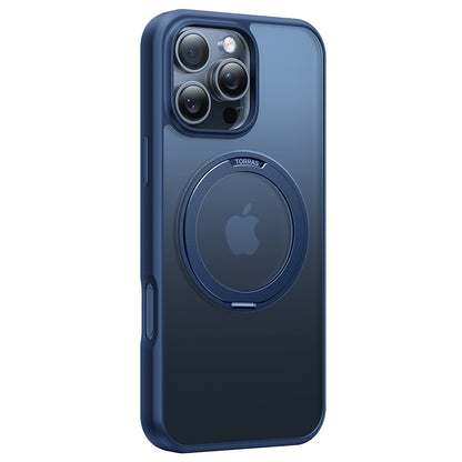 Husa MagSafe pentru Apple iPhone 16 Pro, Torras, Ostand Pro, Bleumarin