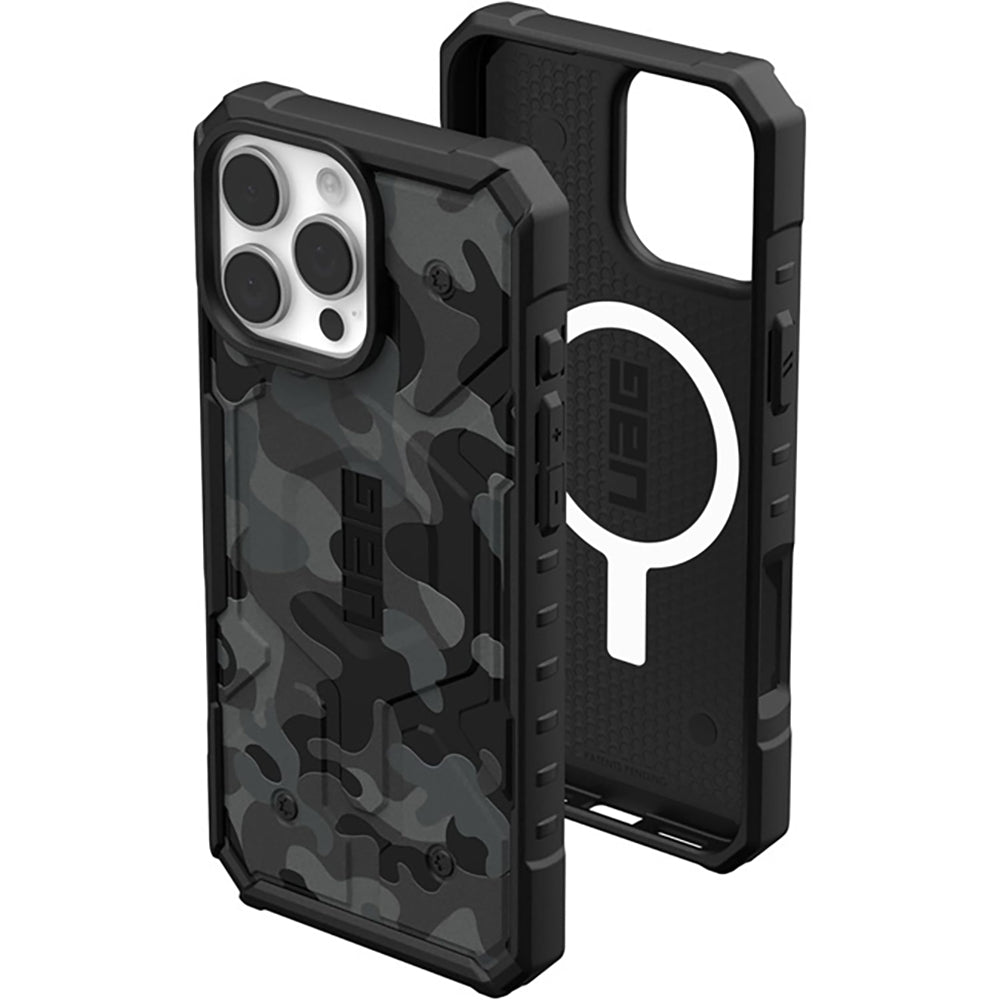 Husa MagSafe pentru Apple iPhone 16 Pro, Urban Armor Gear, Pathfinder SE Midnight Camo, Camuflaj
