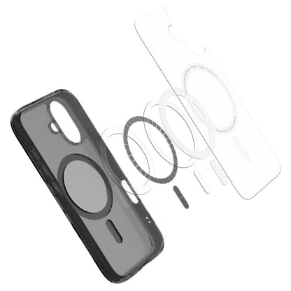 Husa MagSafe pentru Apple iPhone 16, Spigen, Ultra Hybrid T, Neagra Satinata ACS09074