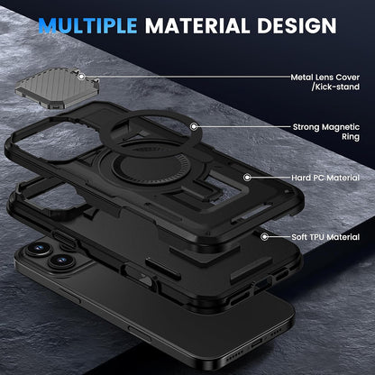 Husa MagSafe pentru Apple iPhone 16, Techsuit, CamVault, Neagra