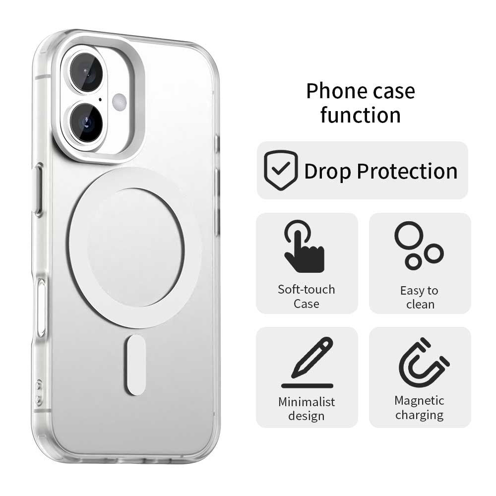 Husa MagSafe pentru Apple iPhone 16, Techsuit, CandyCase, Alba