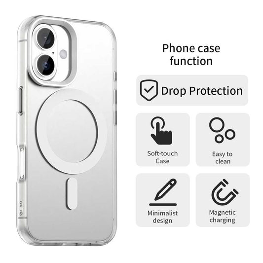 Husa MagSafe pentru Apple iPhone 16, Techsuit, CandyCase, Alba