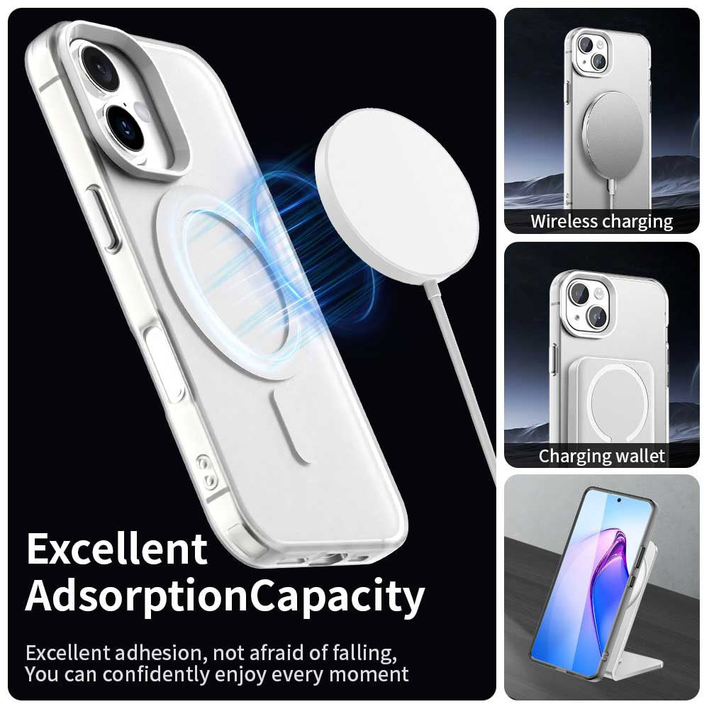 Husa MagSafe pentru Apple iPhone 16, Techsuit, CandyCase, Alba