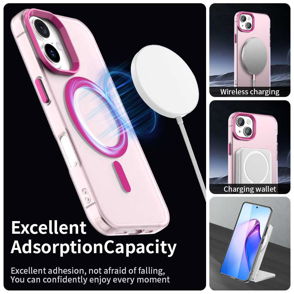 Husa MagSafe pentru Apple iPhone 16, Techsuit, CandyCase, Roz