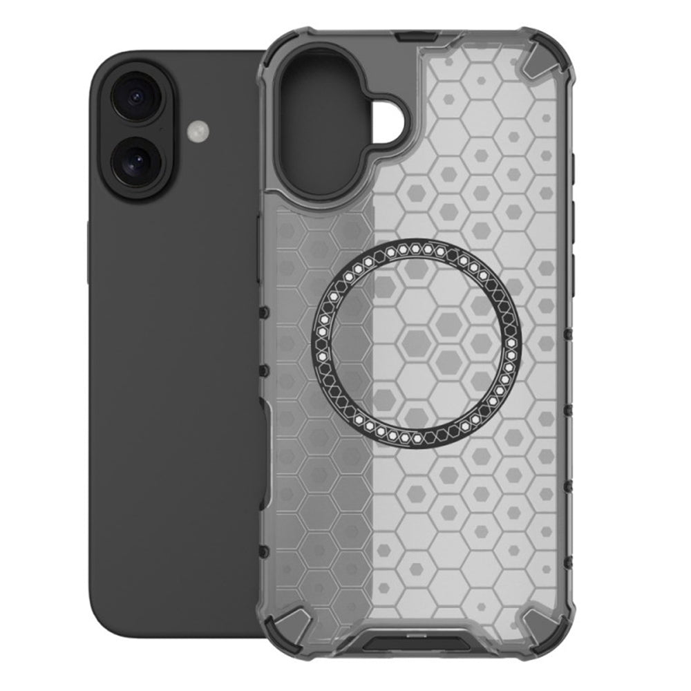 Husa MagSafe pentru Apple iPhone 16, Techsuit, HoneyComb Shield, Alba