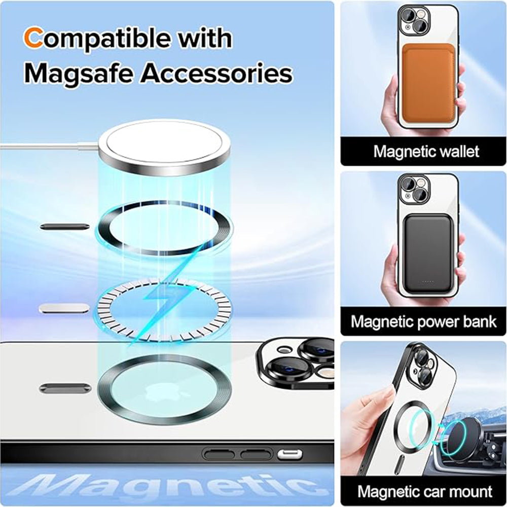 Husa MagSafe pentru Apple iPhone 16, Techsuit, Luxury Crystal, Roz