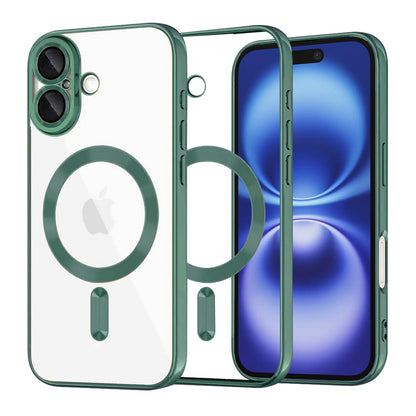 Husa MagSafe pentru Apple iPhone 16, Techsuit, Luxury Crystal, Verde Inchis