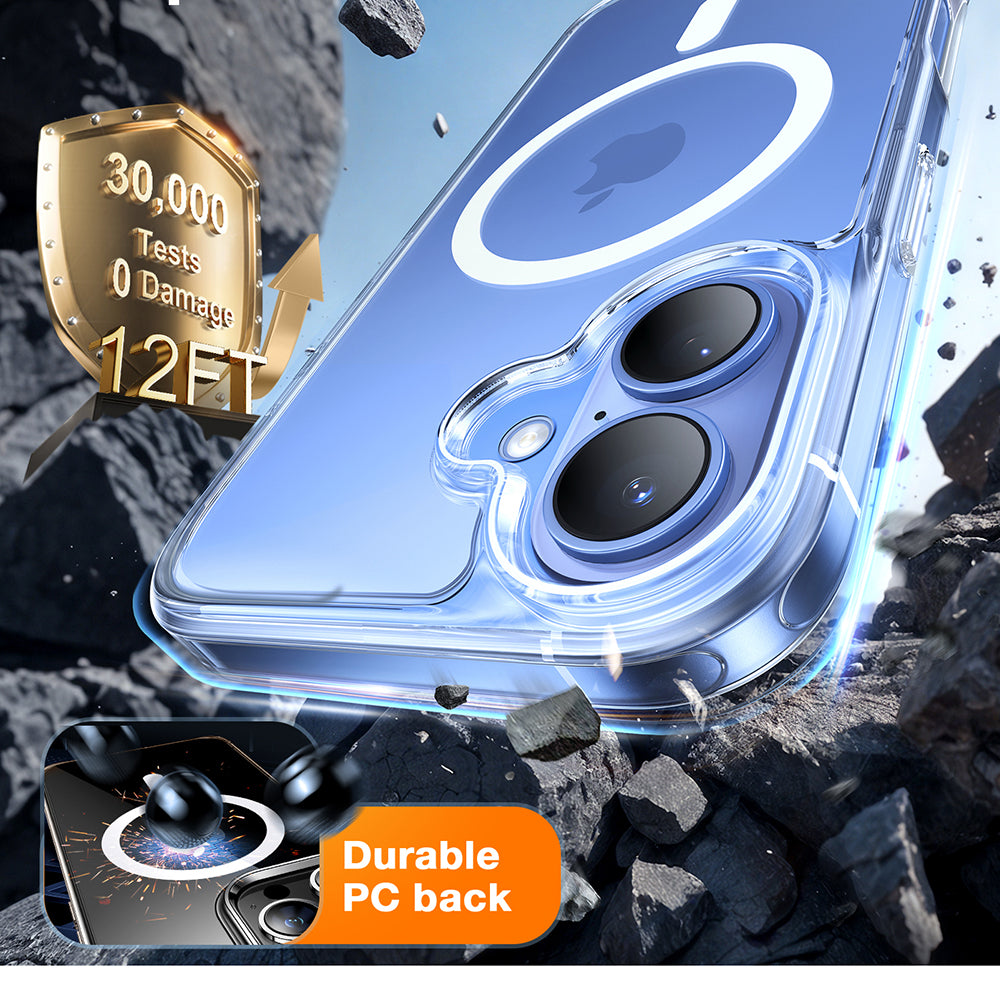 Husa MagSafe pentru Apple iPhone 16, Torras, Diamond, Transparenta