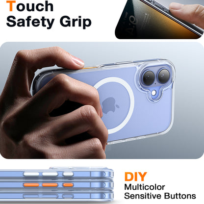 Husa MagSafe pentru Apple iPhone 16, Torras, Diamond, Transparenta