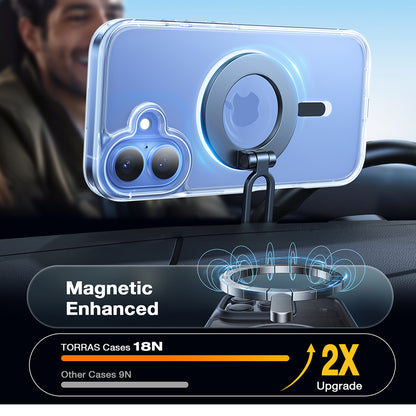 Husa MagSafe pentru Apple iPhone 16, Torras, Diamond, Transparenta