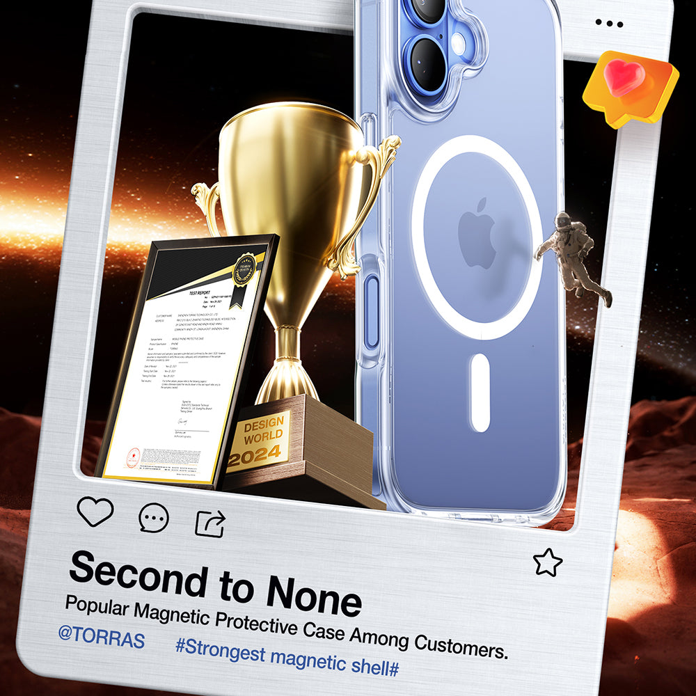 Husa MagSafe pentru Apple iPhone 16, Torras, Diamond, Transparenta