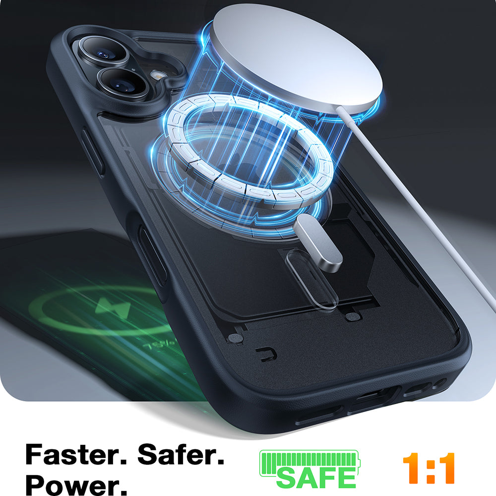 Husa MagSafe pentru Apple iPhone 16, Torras, Guardian, Neagra