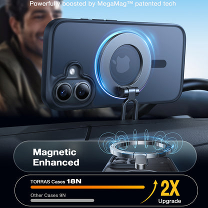 Husa MagSafe pentru Apple iPhone 16, Torras, Guardian, Neagra