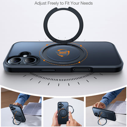 Husa MagSafe pentru Apple iPhone 16, Torras, Ostand Pro, Neagra