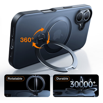 Husa MagSafe pentru Apple iPhone 16, Torras, Ostand Spin, Transparenta