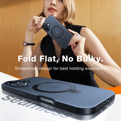 Husa MagSafe pentru Apple iPhone 16, Torras, Ostand Spin, Transparenta