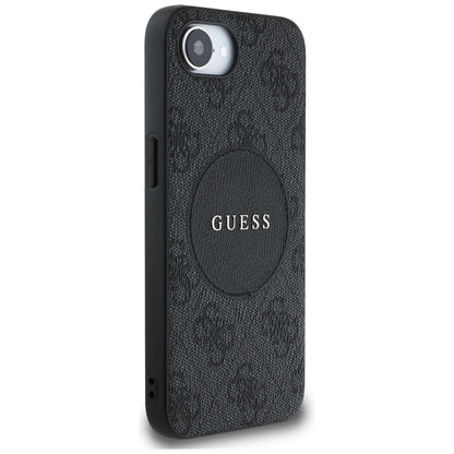 Husa MagSafe pentru Apple iPhone 16e, Guess, 4G Circle Classic Logo, Maro