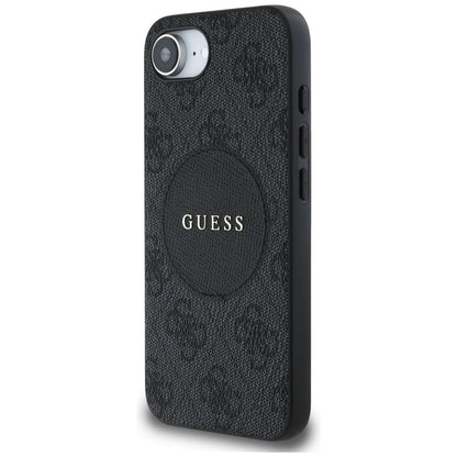 Husa MagSafe pentru Apple iPhone 16e, Guess, 4G Circle Classic Logo, Maro
